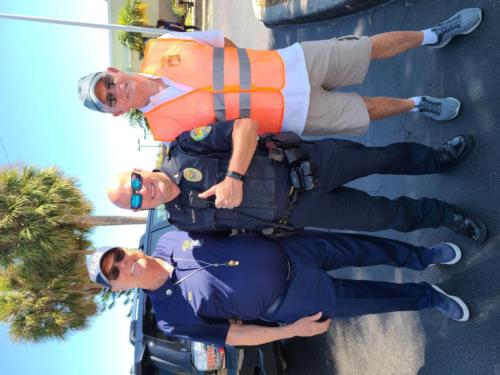 Marco Police Foundation Detail for Kiwanis Show Lt. Matt Gallup with Directors Ed Stenzel and Ron Myers